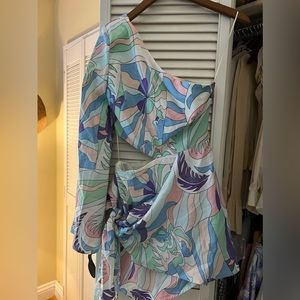 Pucci-inspired One-Shoulder Mini Dress